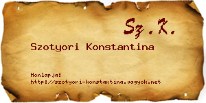 Szotyori Konstantina névjegykártya
